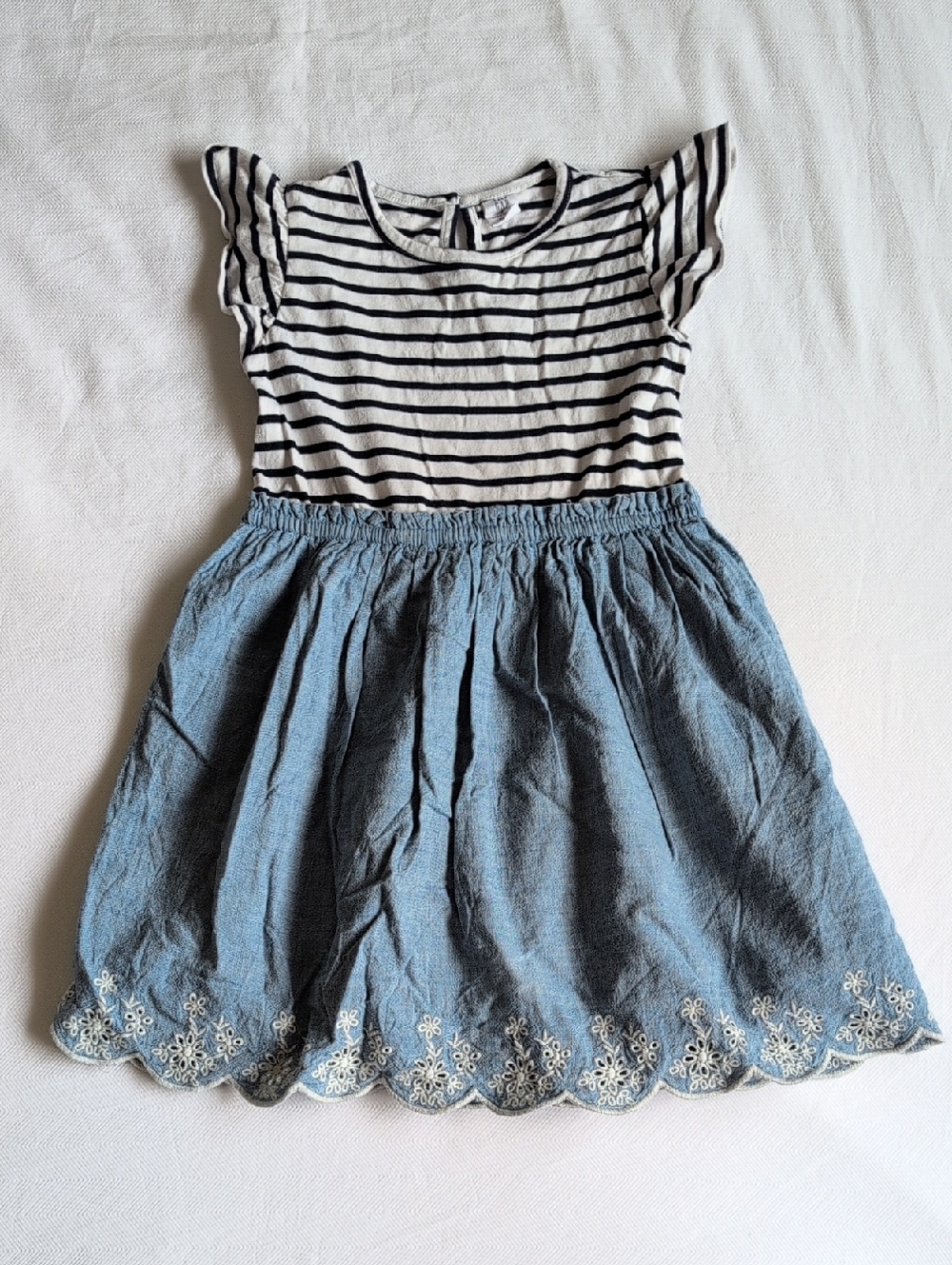 babyGap twofer mixed media striped chambray eyelet trim dress 4T toddler girls